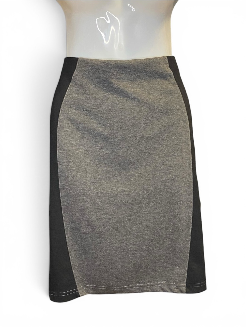 Forever 21 Grey & Black Colourblock Mini Bodycon Pencil Skirt